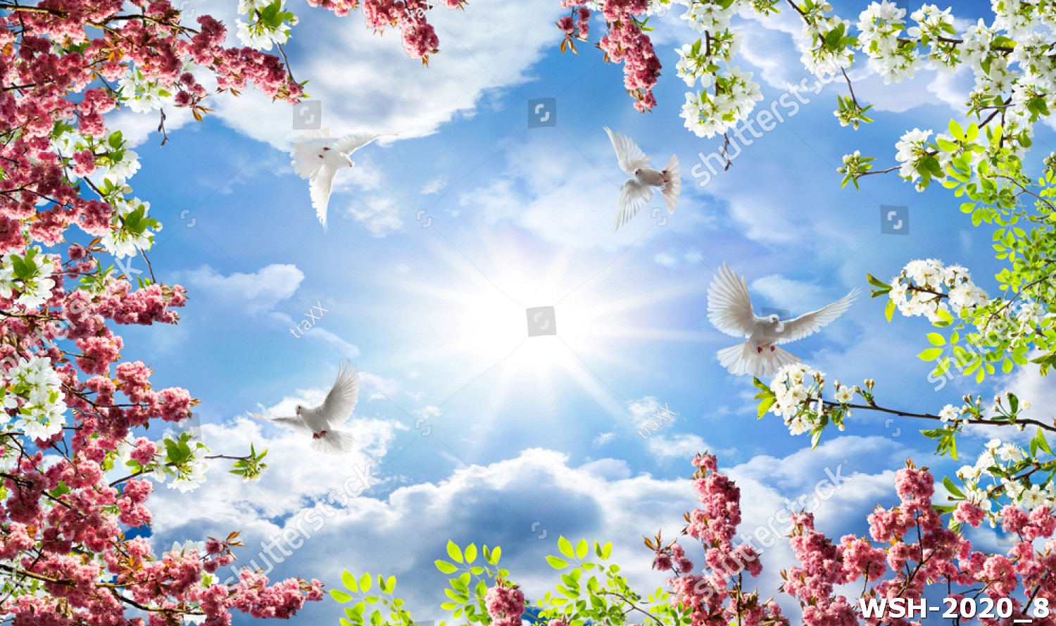 Dán trần hình hoa lá WSH-2020_8